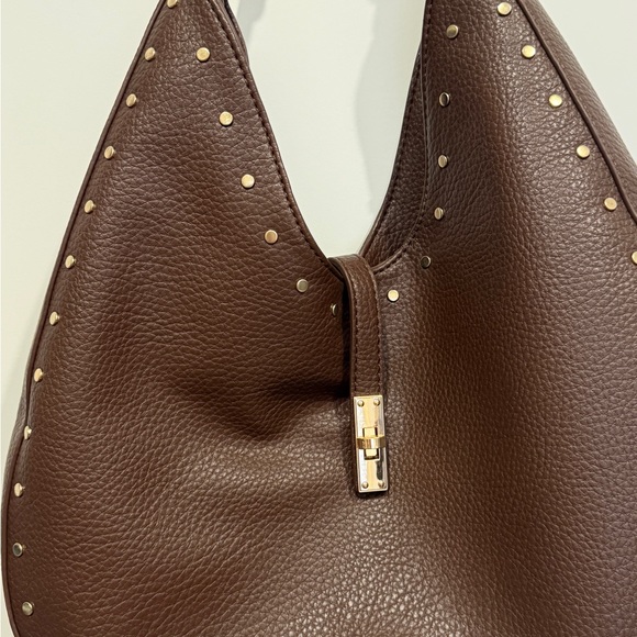 Vici Brown Leather Hobo Bag with Gold Accents - Picture 2 of 2